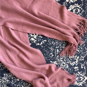 H&M Dusty Rose Fringe Scarf